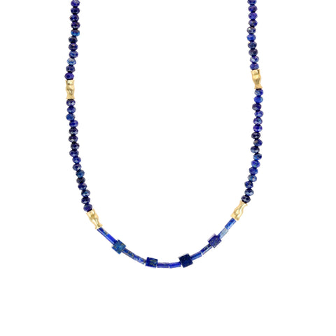Colar Luxor de Lápis Lazúli Ouro 18K