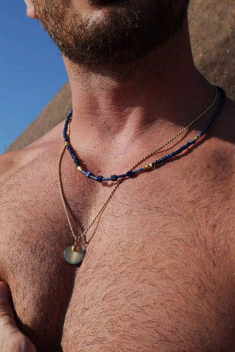Colar Luxor de Lápis Lazúli Ouro 18K