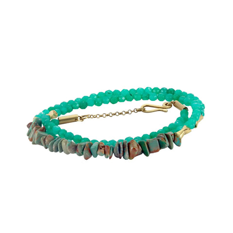 Colar Atlantis de Jade e Turquesa Natural