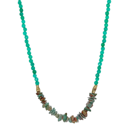 Colar Atlantis de Jade e Turquesa Natural