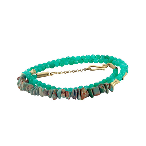 Colar Atlantis de Jade e Turquesa Natural